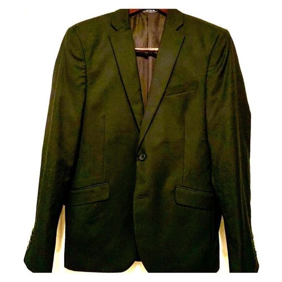 Black Worsted Wool Blazer Size 38 - Picture 1 of 4